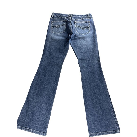 WHBM Boot Leg Jeans Mid Rise Dark Denim Stretch Classic Fit Bootcut Preppy - Picture 3 of 9